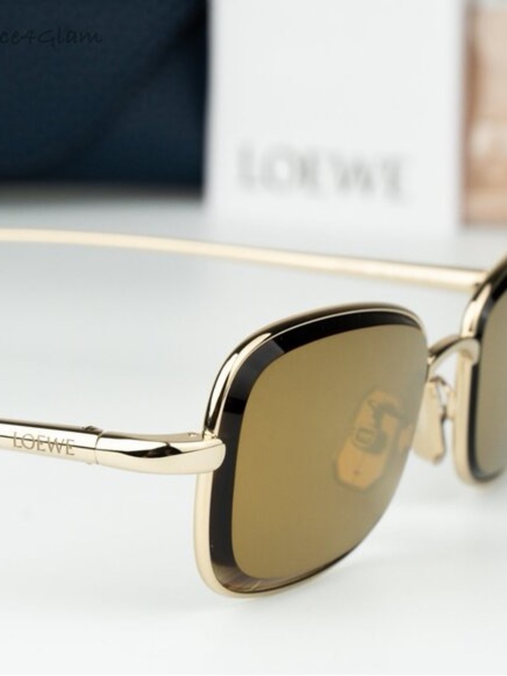 LOEWE Anagram Women's or Men’s Gold Frame Gold and Brown Mirror Lens Sunglasses
